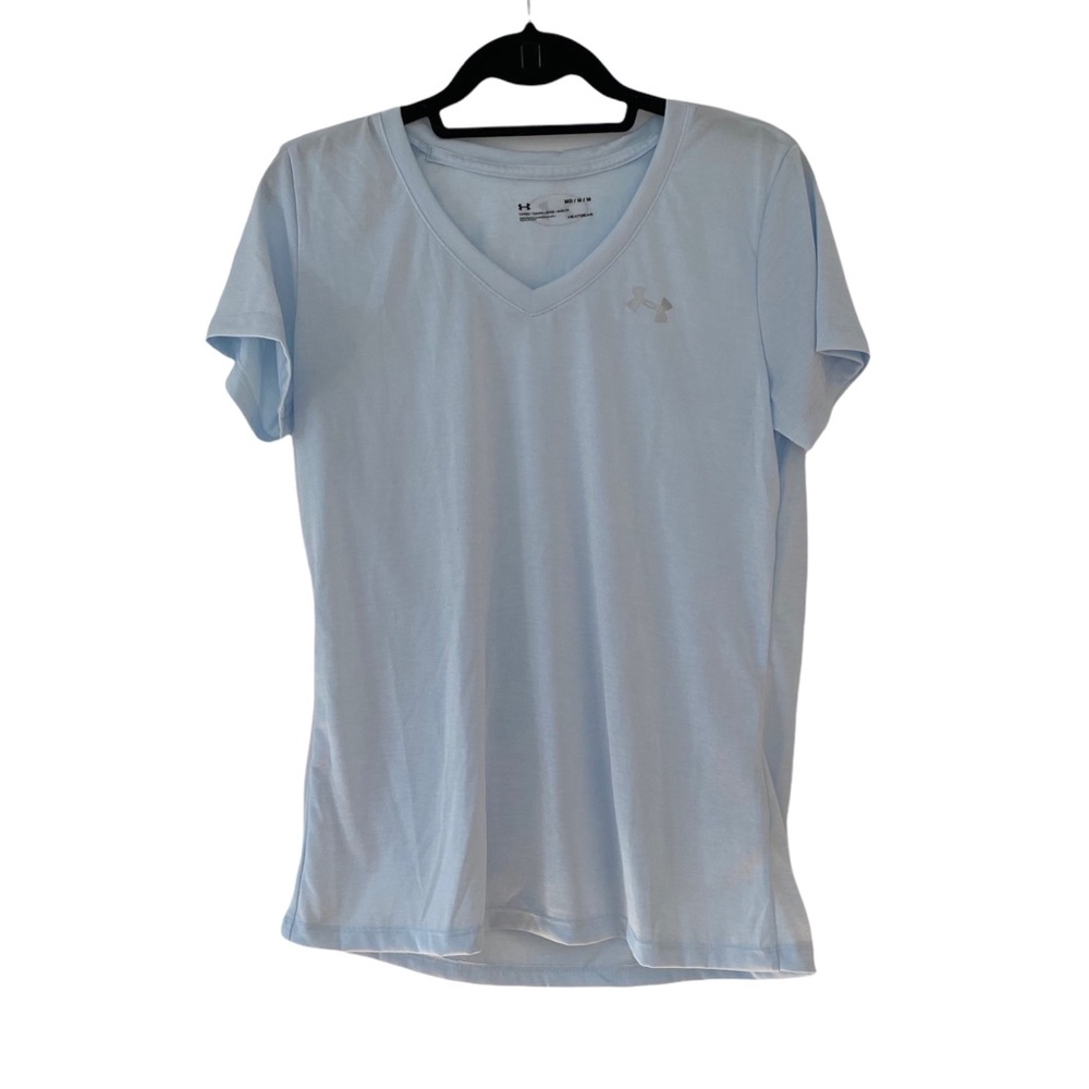 Under Armour V-Neck Short Sleeve Short Light Blue Medium NEW